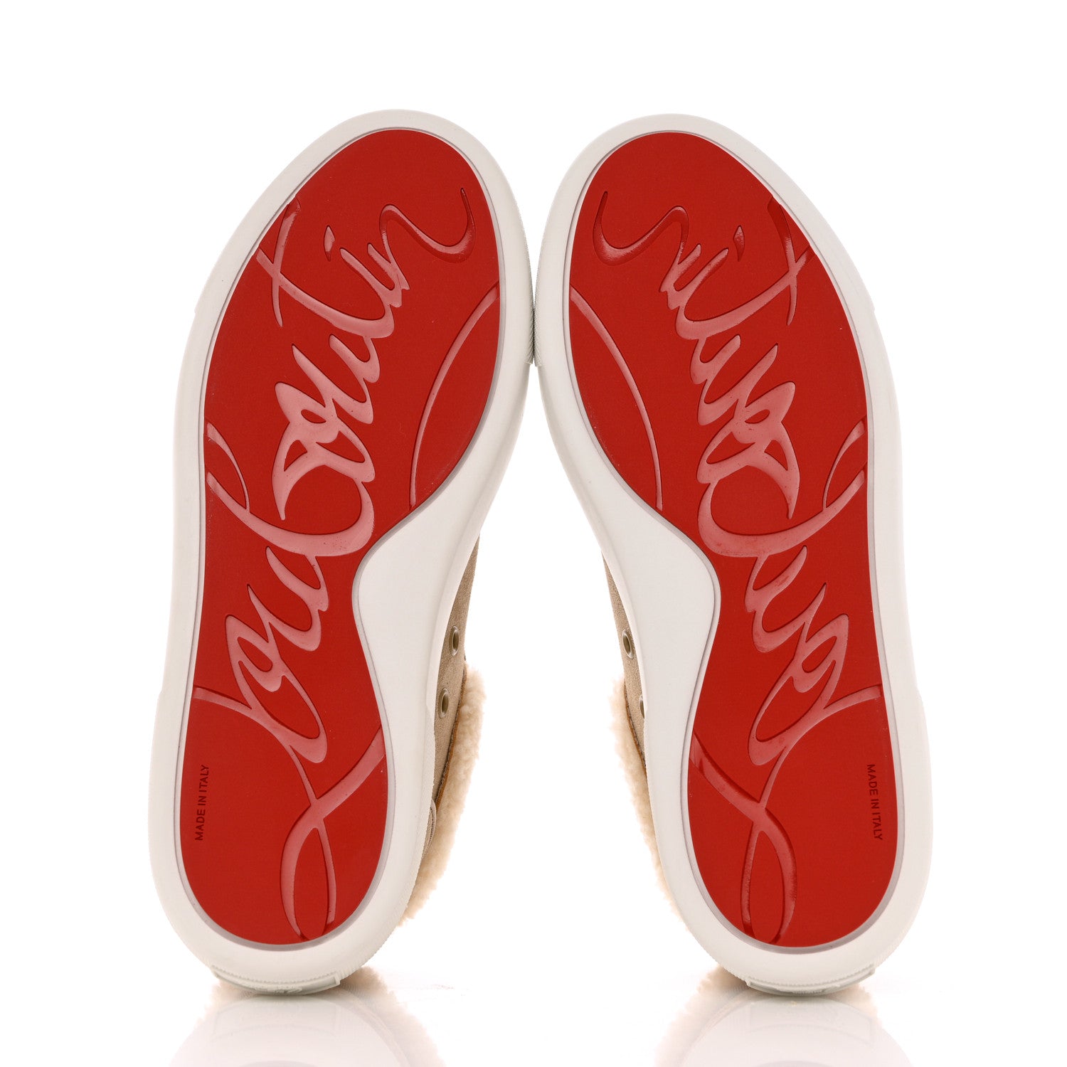 Christian Louboutin Suede Shearling Fun Vierissima Flat Sneakers 39 Atlas 5 of 8