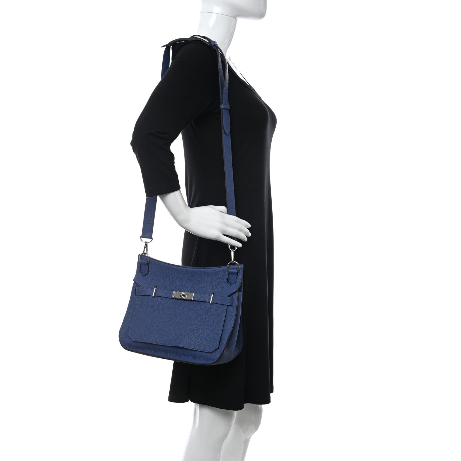 Hermes Taurillon Clemence Swift Jypsiere 28 Bleu Brighton 2 of 11