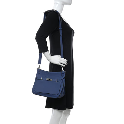 Hermes Taurillon Clemence Swift Jypsiere 28 Bleu Brighton 2 of 11