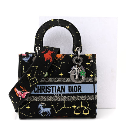 Christian Dior Canvas Pixel Zodiac Embroidered Medium Lady D-Lite Nero Multicolor 13 of 13