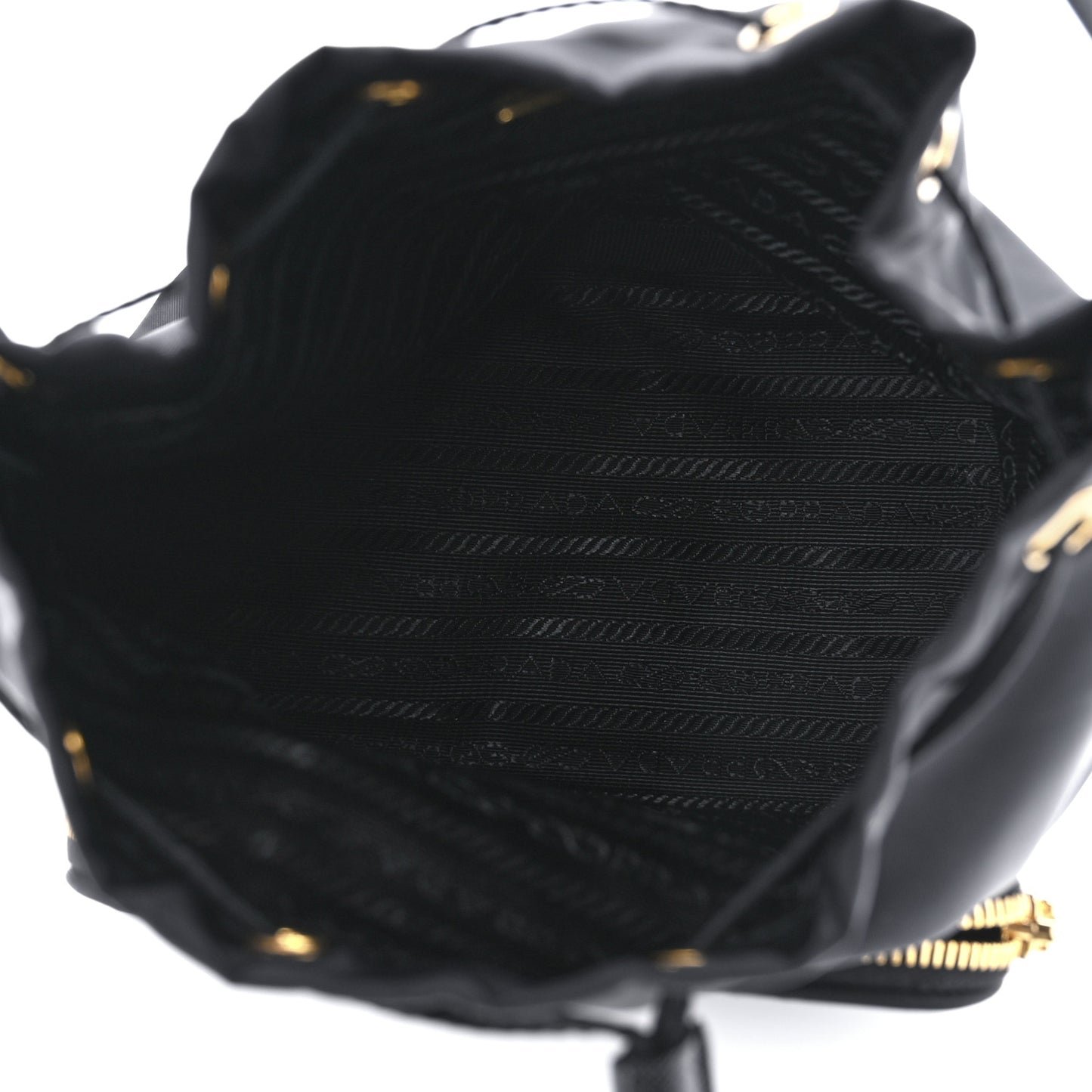 Re-Nylon Duet Drawstring Shoulder Bag Black