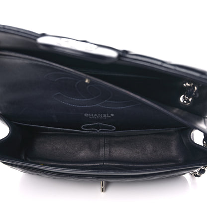 Chanel Lambskin Quilted Jumbo Double Flap Dark Blue 7 of 12