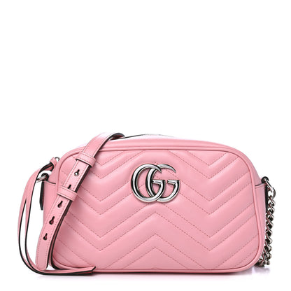 Gucci Calfskin Matelasse Small GG Marmont Chain Shoulder Bag Wild Rose 1 of 5