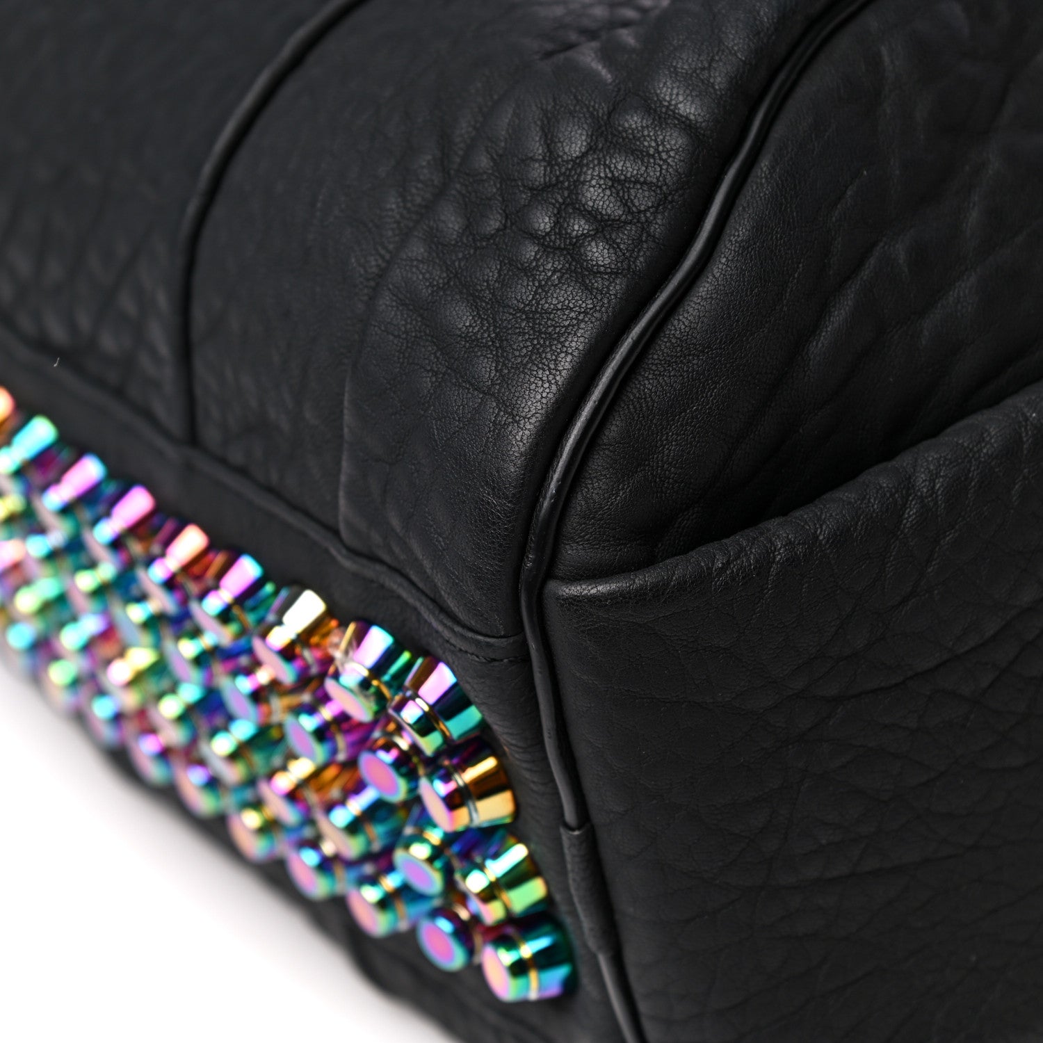 Alexander Wang Pebbled Lambskin Rockie Black Iridescent Hardware 8 of 10