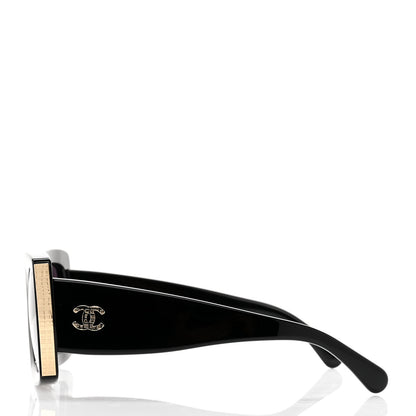 Chanel Acetate Rectangle Sunglasses 5435 Black 3 of 8