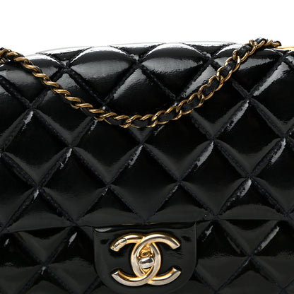 Chanel Patent Goatskin Quilted Medium CC Eyelet Flap Blue 8 of 10