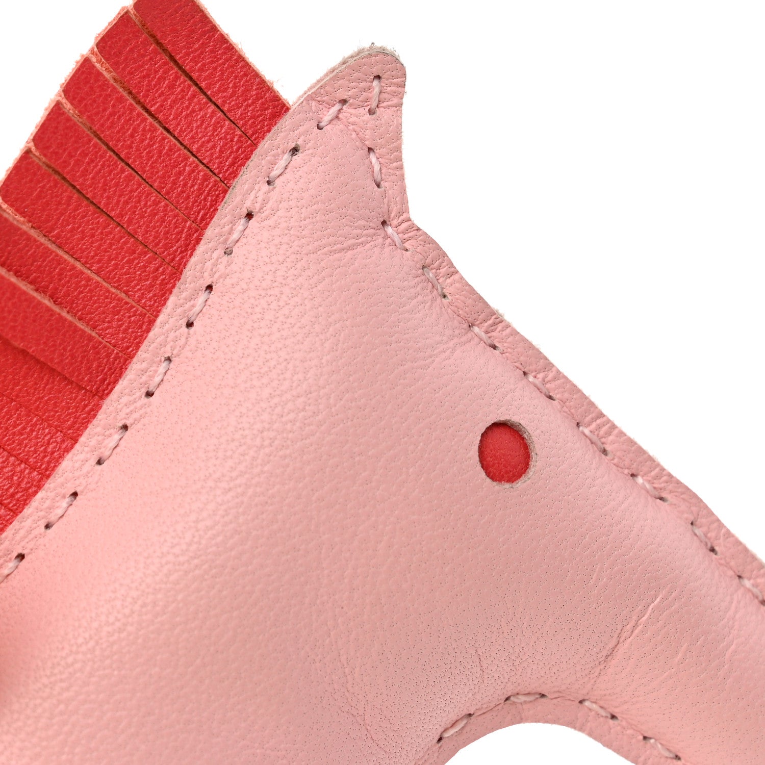 Hermes Milo Lambskin Grigri Rodeo Horse Bag Charm GM Rose Sakura Bougainvillea Orange 6 of 6