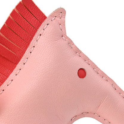 Hermes Milo Lambskin Grigri Rodeo Horse Bag Charm GM Rose Sakura Bougainvillea Orange 6 of 6
