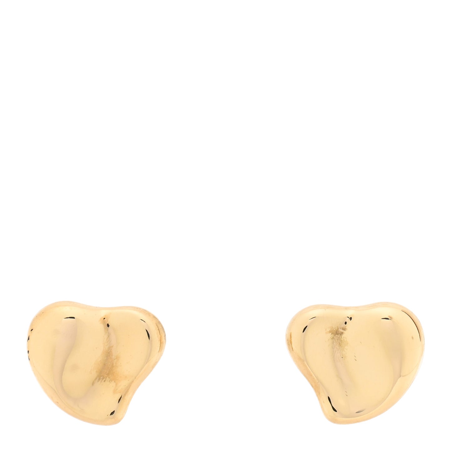 18K Yellow Gold 10mm Elsa Peretti Full Heart Earrings