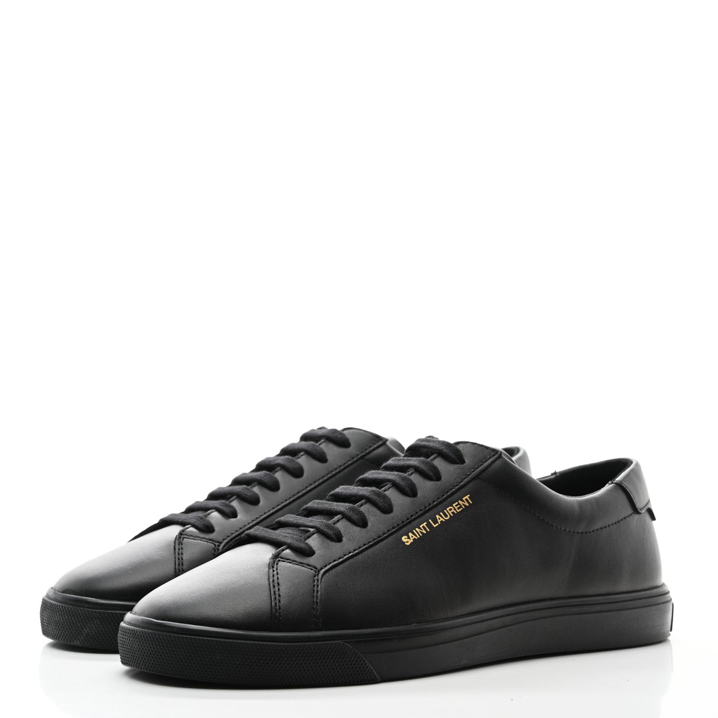 Calfskin Andy Low Top Sneakers 38.5 Black