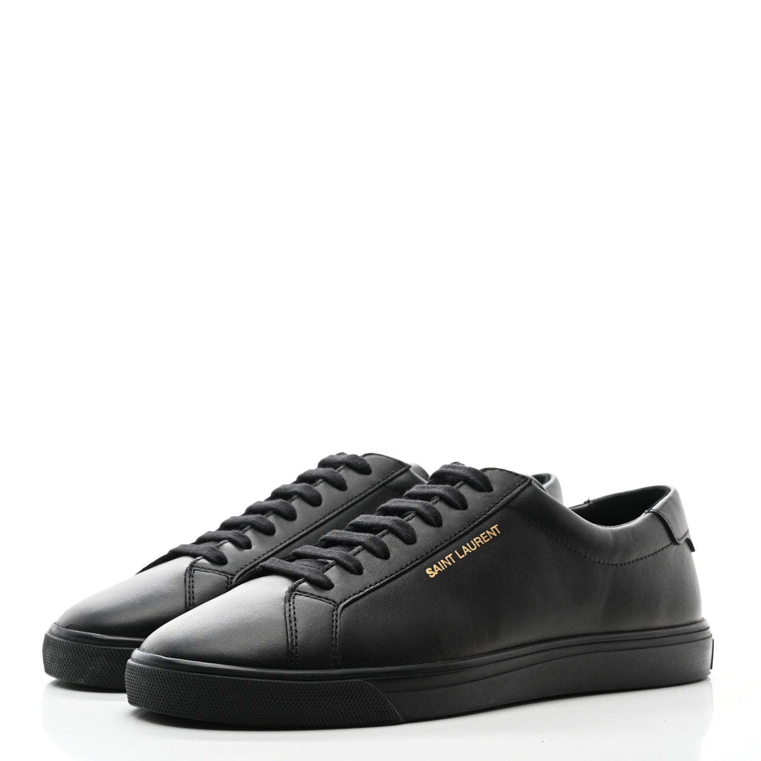 Saint Laurent Calfskin Andy Low Top Sneakers 38.5 Black 3 of 9