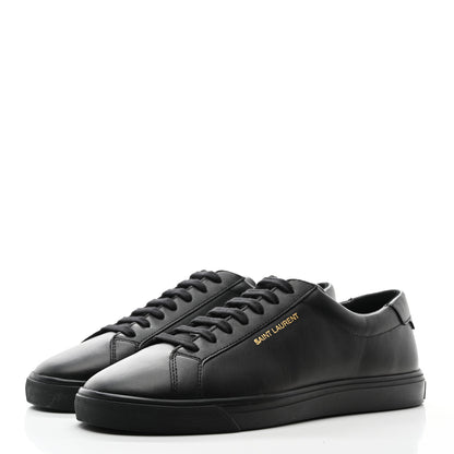 Saint Laurent Calfskin Andy Low Top Sneakers 38.5 Black 3 of 9