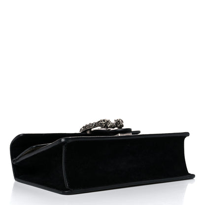 Gucci GG Supreme Monogram Suede Crystal Small Dionysus Shoulder Bag Beige Ebony Black 3 of 17