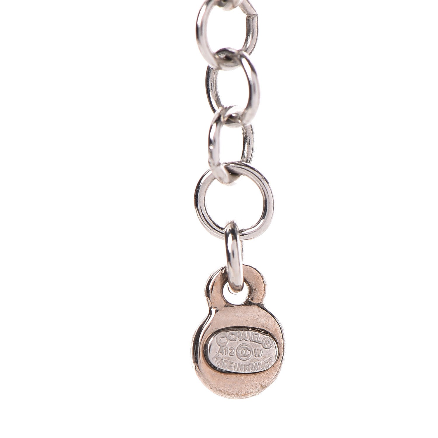 Chanel Crystal CC Drop Pendant Necklace Silver 5 of 5