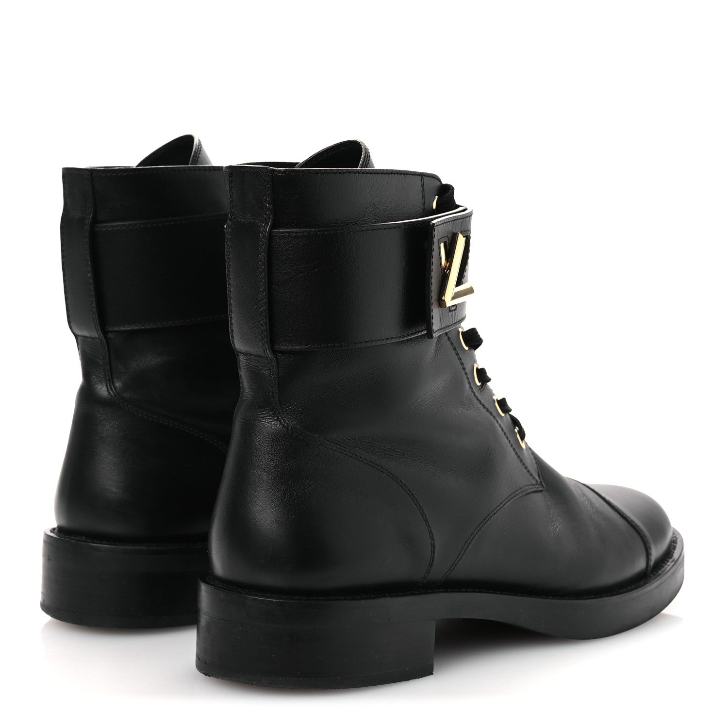 Louis Vuitton Calfskin Wonderland Ranger Boots 41 Black 5 of 11