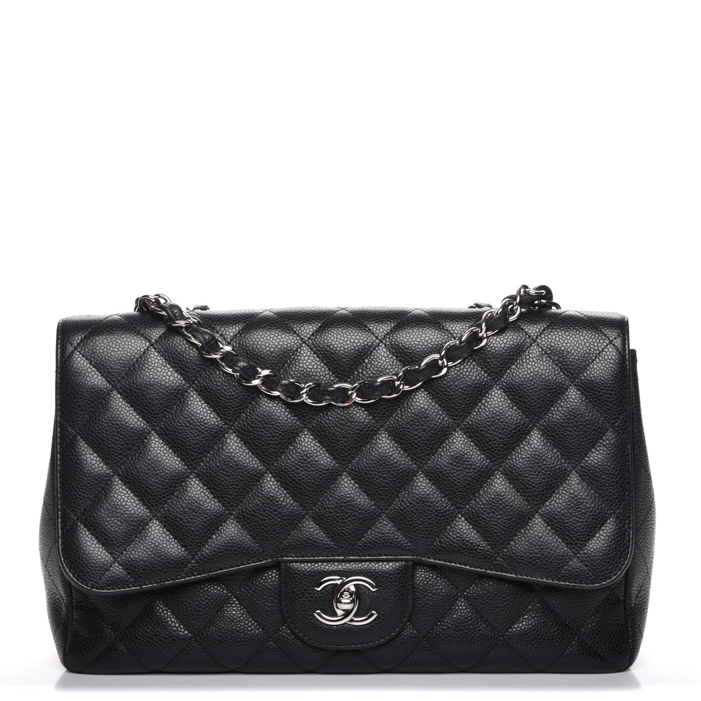Caviar Quilted Jumbo Single Flap Black