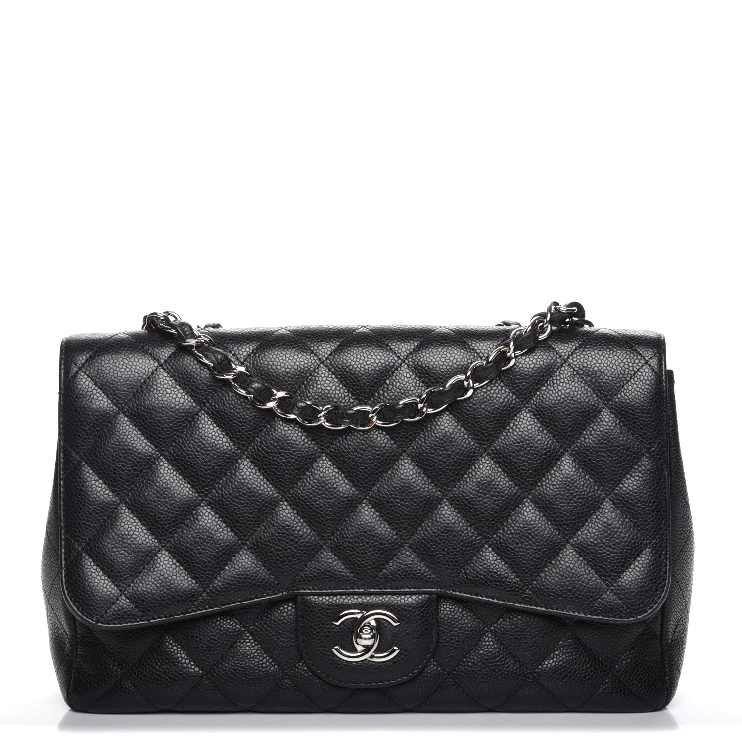 Chanel Caviar Quilted Jumbo Single Flap Black 1 of 7