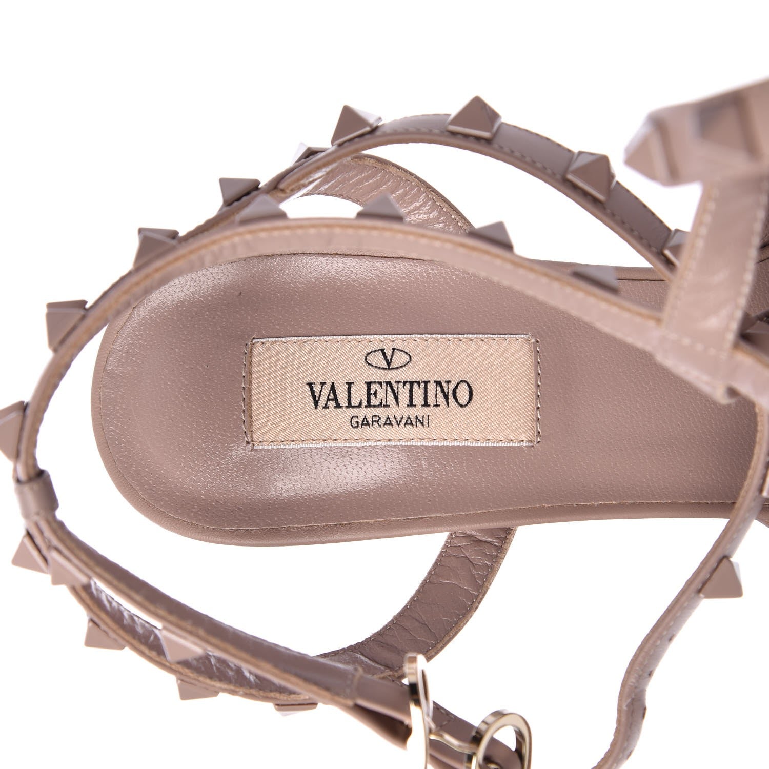 Valentino Garavani Nappa Monochrome Rockstud Ankle Strap 65mm Pumps 38 Poudre 8 of 10