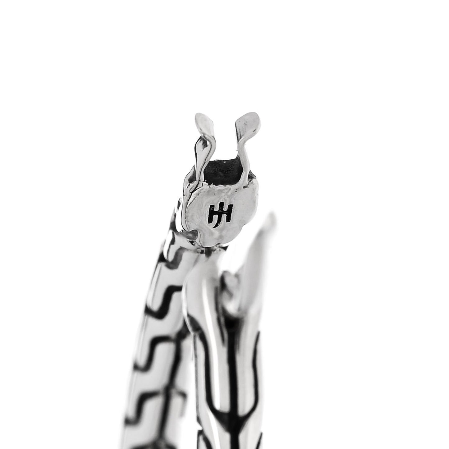 Sterling Silver Classic Chain Manah Heart Hoop Earrings