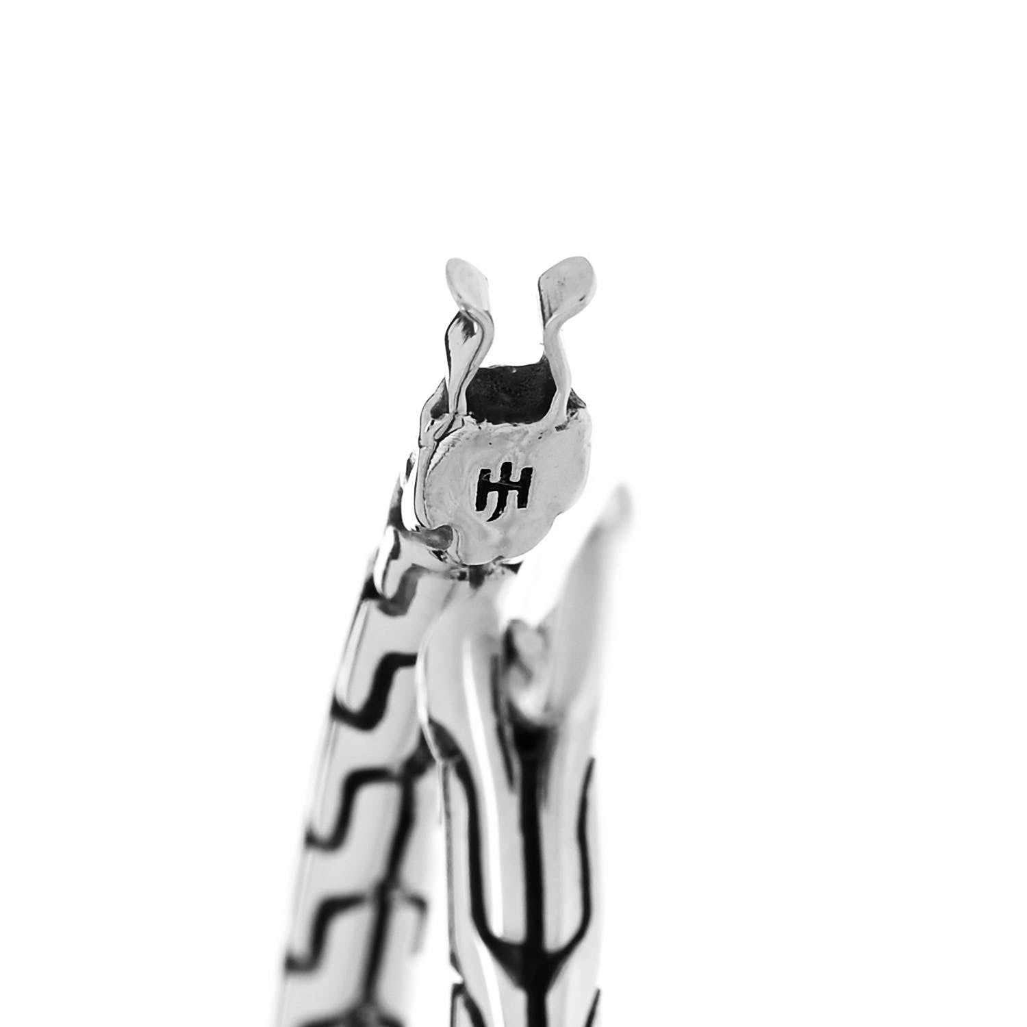 John Hardy Sterling Silver Classic Chain Manah Heart Hoop Earrings 5 of 5