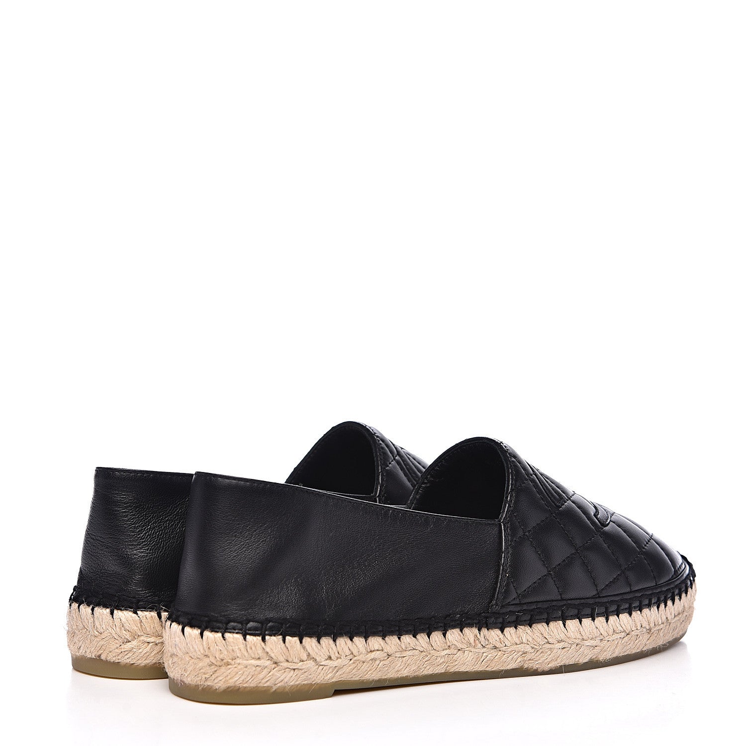 Chanel Lambskin Quilted CC Espadrilles 38 Black 4 of 10
