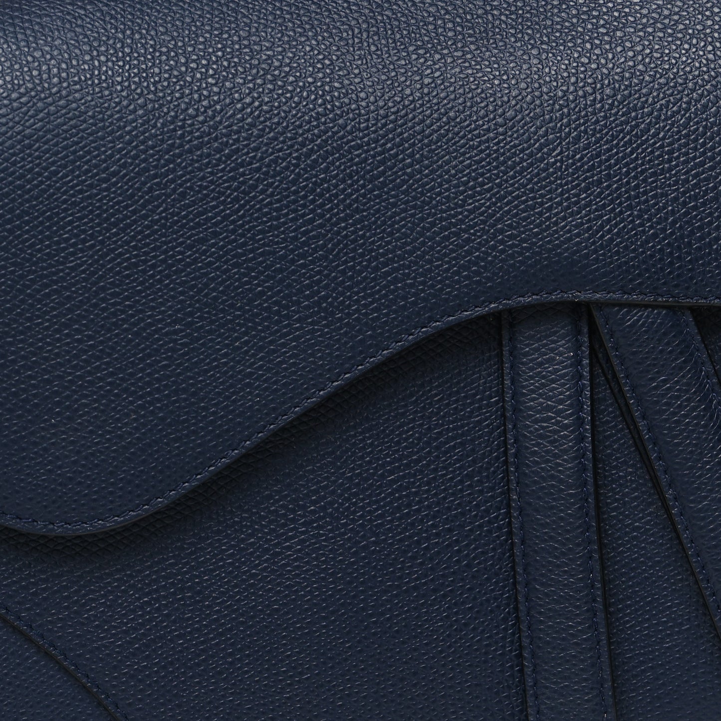 Grained Calfskin Saddle Bag Indigo Blue