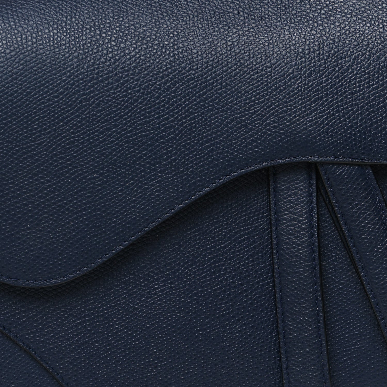 Christian Dior Grained Calfskin Saddle Bag Indigo Blue 8 of 10