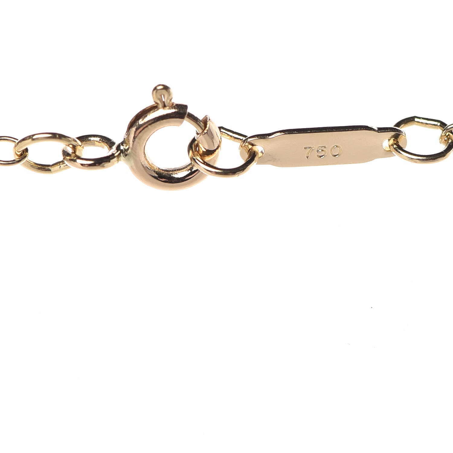 Tiffany 18K Yellow Gold Small Oval Key Pendant Link Necklace 6 of 7