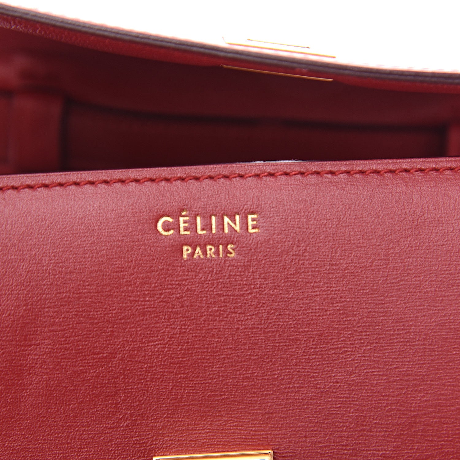 Celine Smooth Calfskin Small Classic Box Flap Bag Red 5 of 12