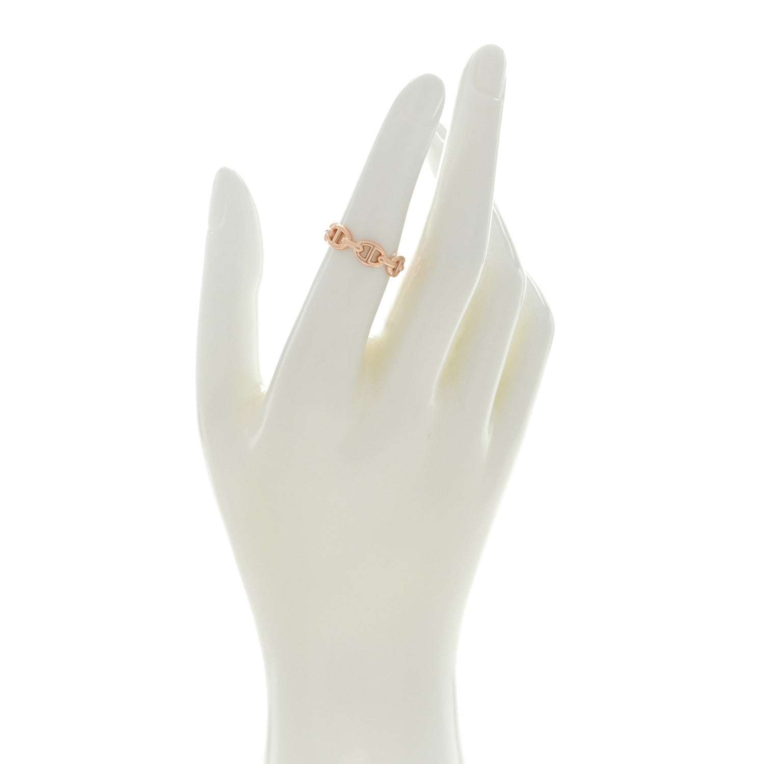 Hermes 18K Rose Gold PM Chaine d'Ancre Enchainee Ring 51 5.75 2 of 6