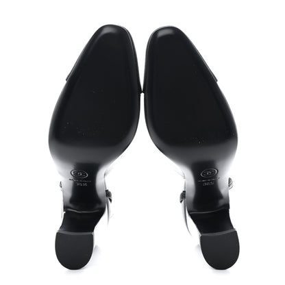 Chanel Lambskin Grosgrain Cap Toe CC Slingback Sandals 36.5 Black 5 of 9