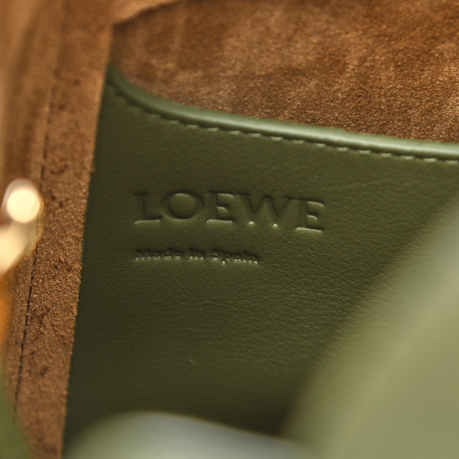 Loewe Calfskin Small Hammock Nugget Shoulder Bag Avocado Green 6 of 9