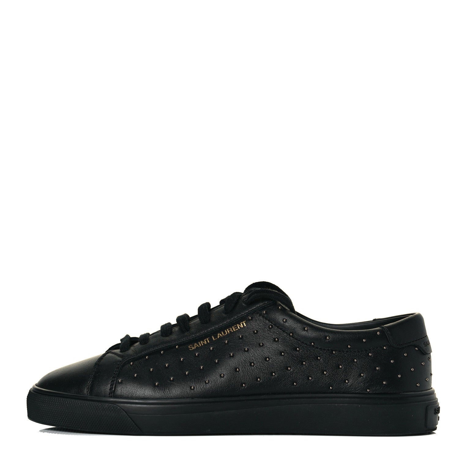 Saint Laurent Calfskin Womens Andy Pearl Low Top Sneakers 36.5 Black 1 of 9
