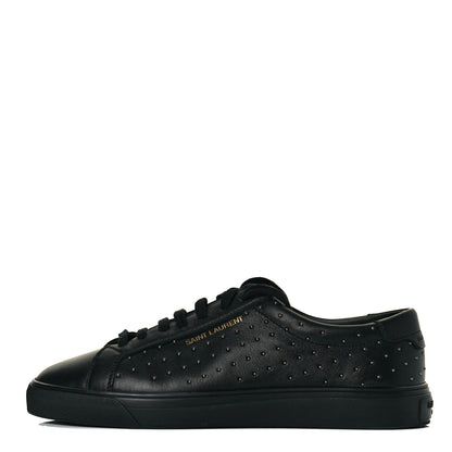Saint Laurent Calfskin Womens Andy Pearl Low Top Sneakers 36.5 Black 1 of 9