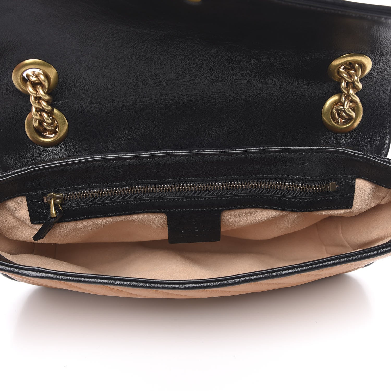 Gucci Vintage Effect Calfskin Matelasse Diagonal Small Torchon GG Marmont Shoulder Bag Cognac Black 5 of 11