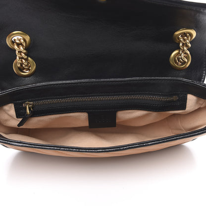 Gucci Vintage Effect Calfskin Matelasse Diagonal Small Torchon GG Marmont Shoulder Bag Cognac Black 5 of 11