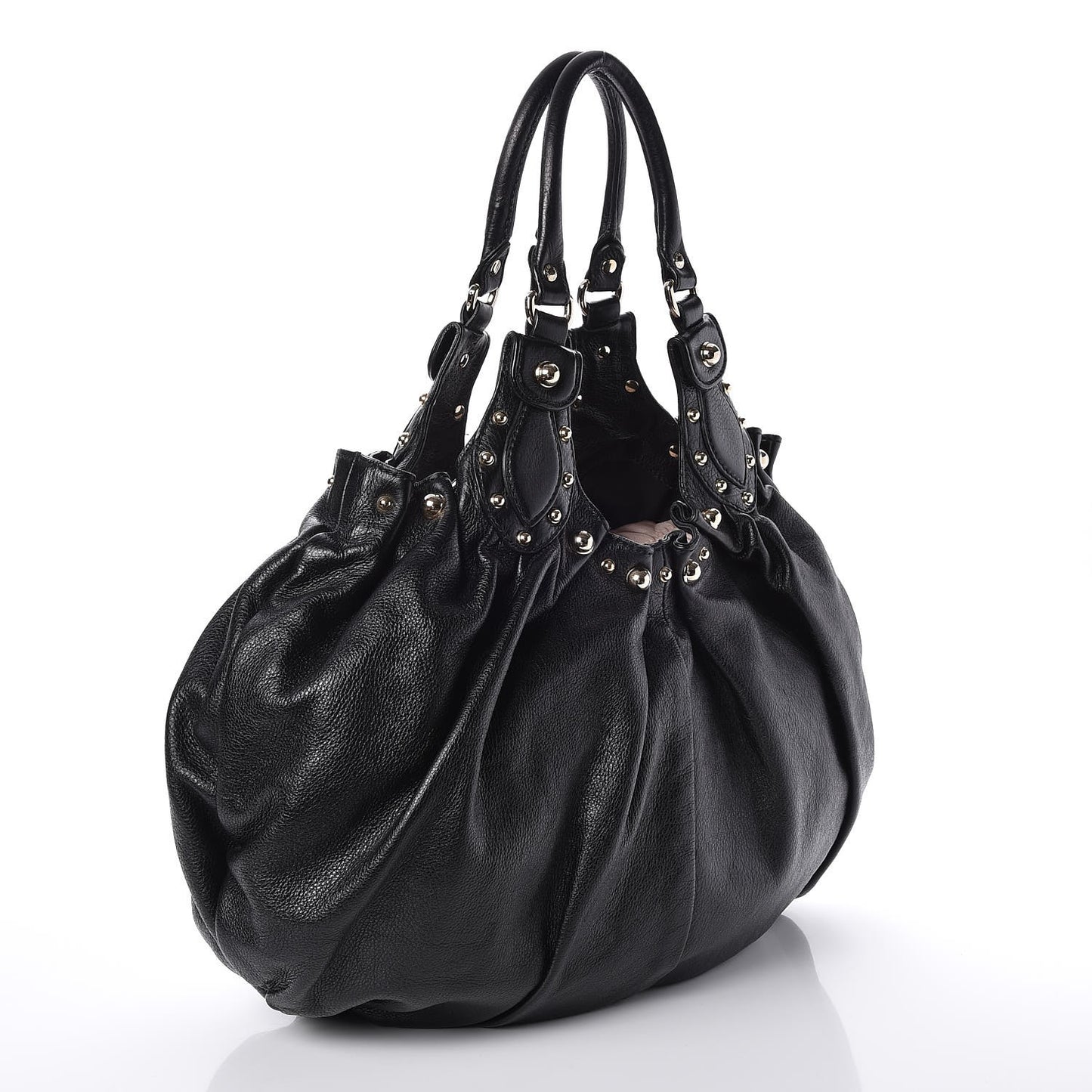 Calfskin Studded Large Pelham Tote Black