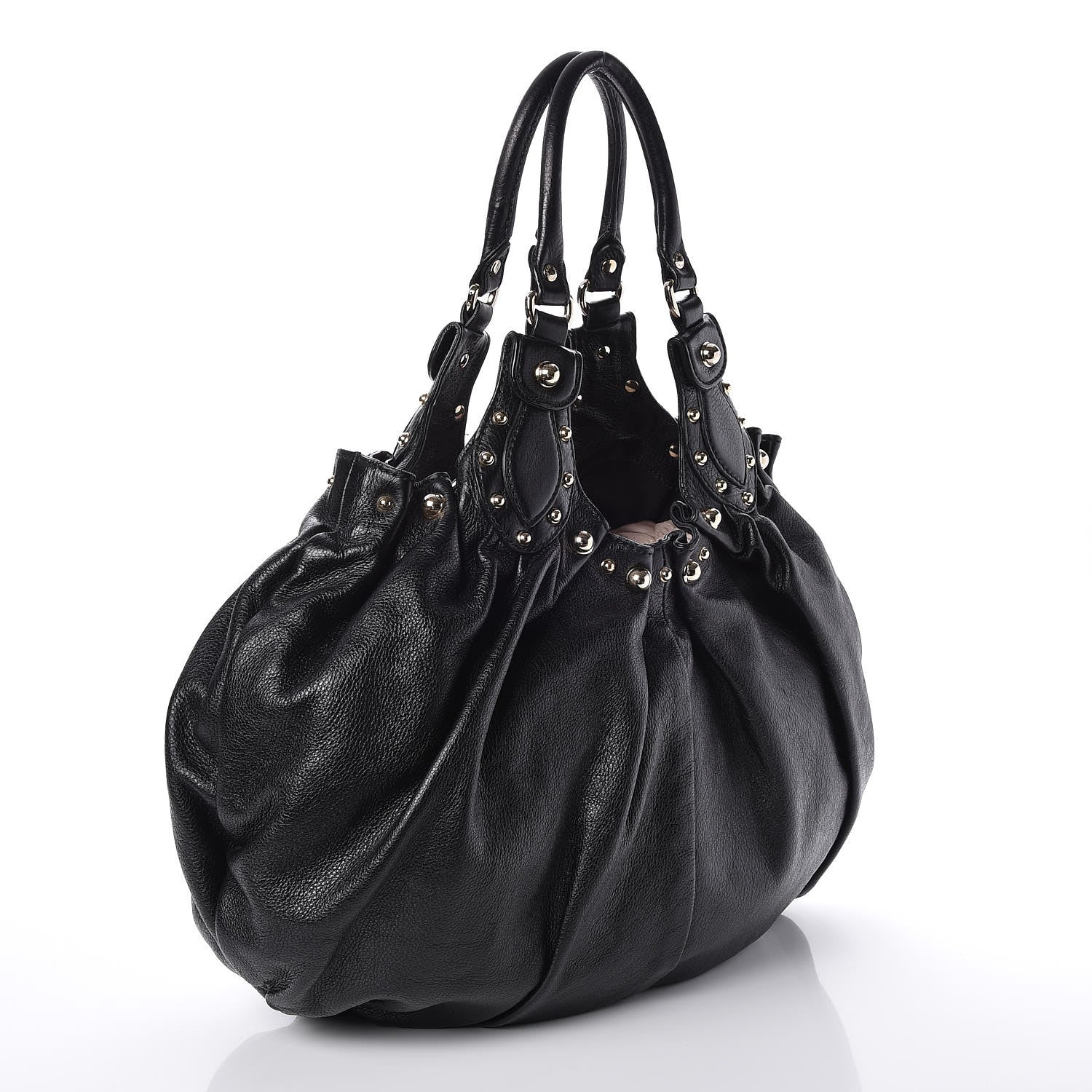 Gucci Calfskin Studded Large Pelham Tote Black 3 of 7