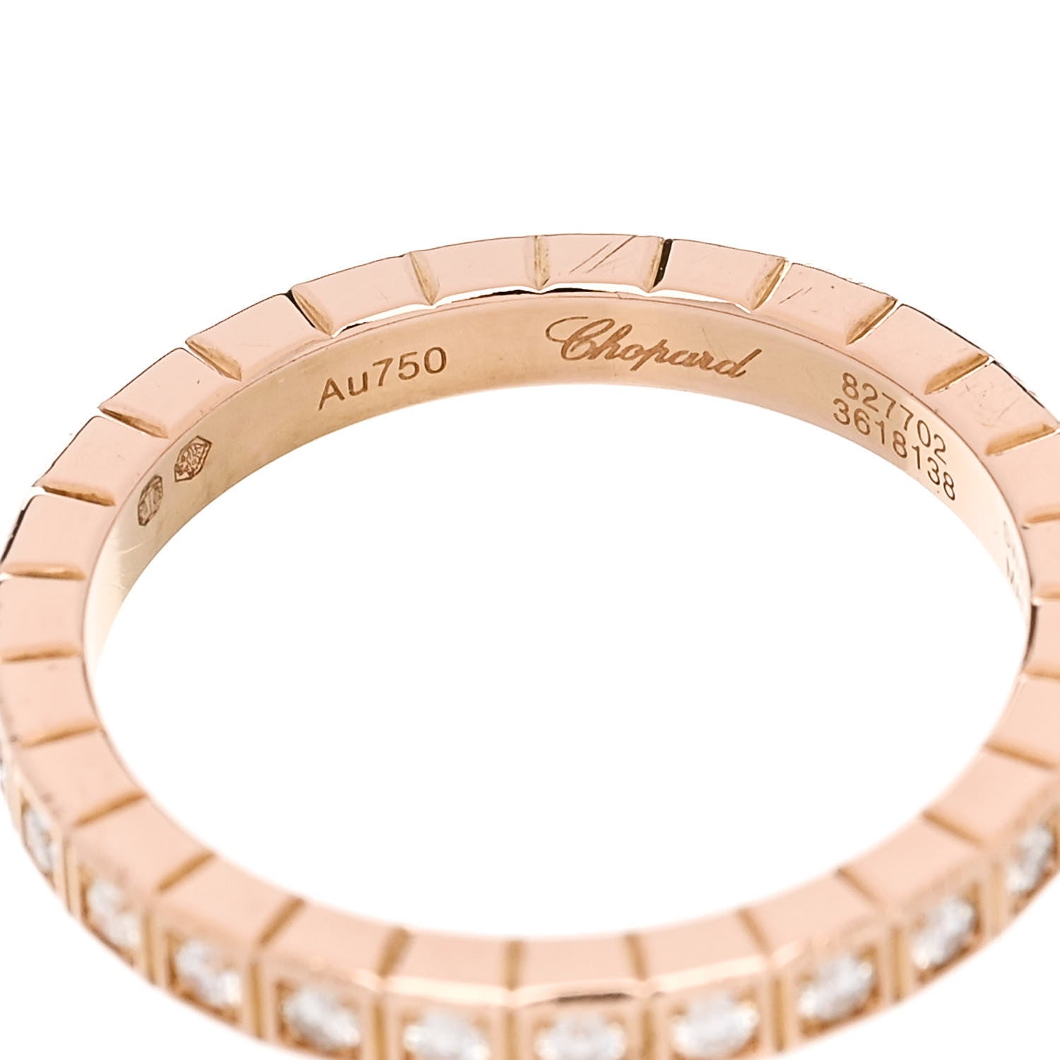 Chopard 18K Rose Gold Diamond Ice Cube Half Set Band Ring 50 5.25 4 of 6