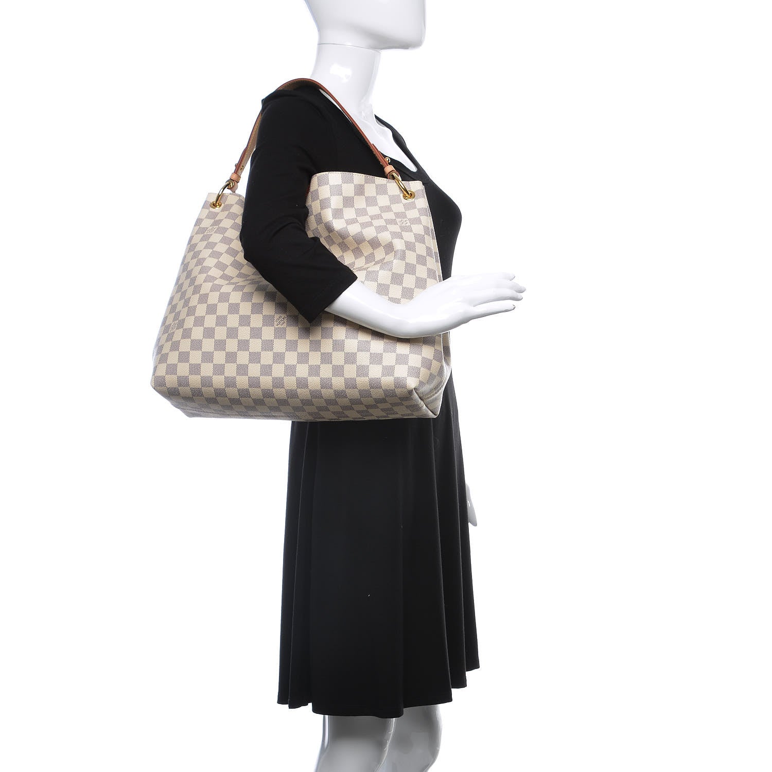 Louis Vuitton Damier Azur Graceful MM Rose Ballerine 2 of 9