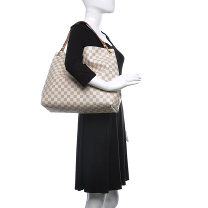 Louis Vuitton Damier Azur Graceful MM Rose Ballerine 2 of 9