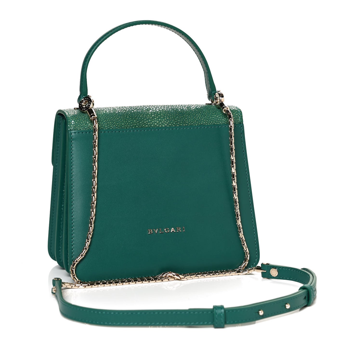 Calfskin Galuchat Serpenti Forever Crossbody Green