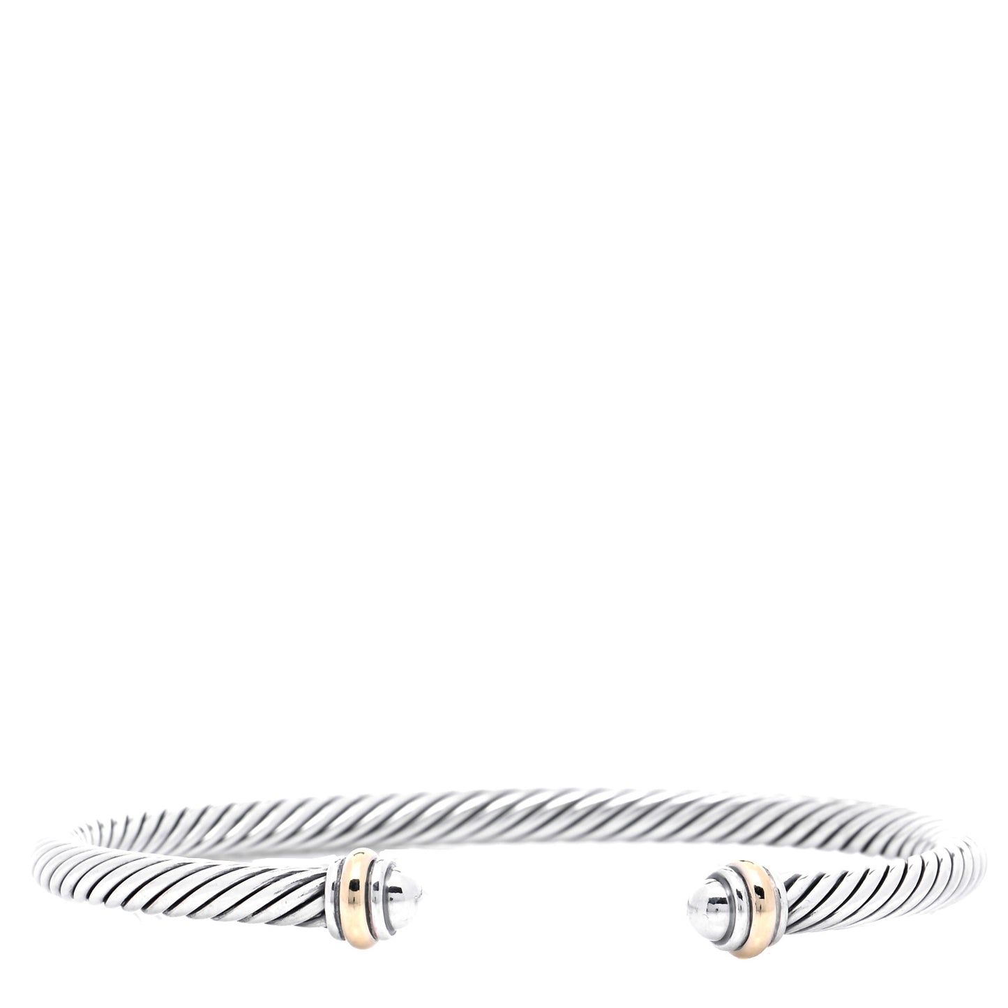 Sterling Silver 18K Yellow Gold 4mm Cable Classics Bracelet