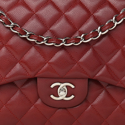 Chanel Caviar Quilted Jumbo Double Flap Dark Red 8 of 12