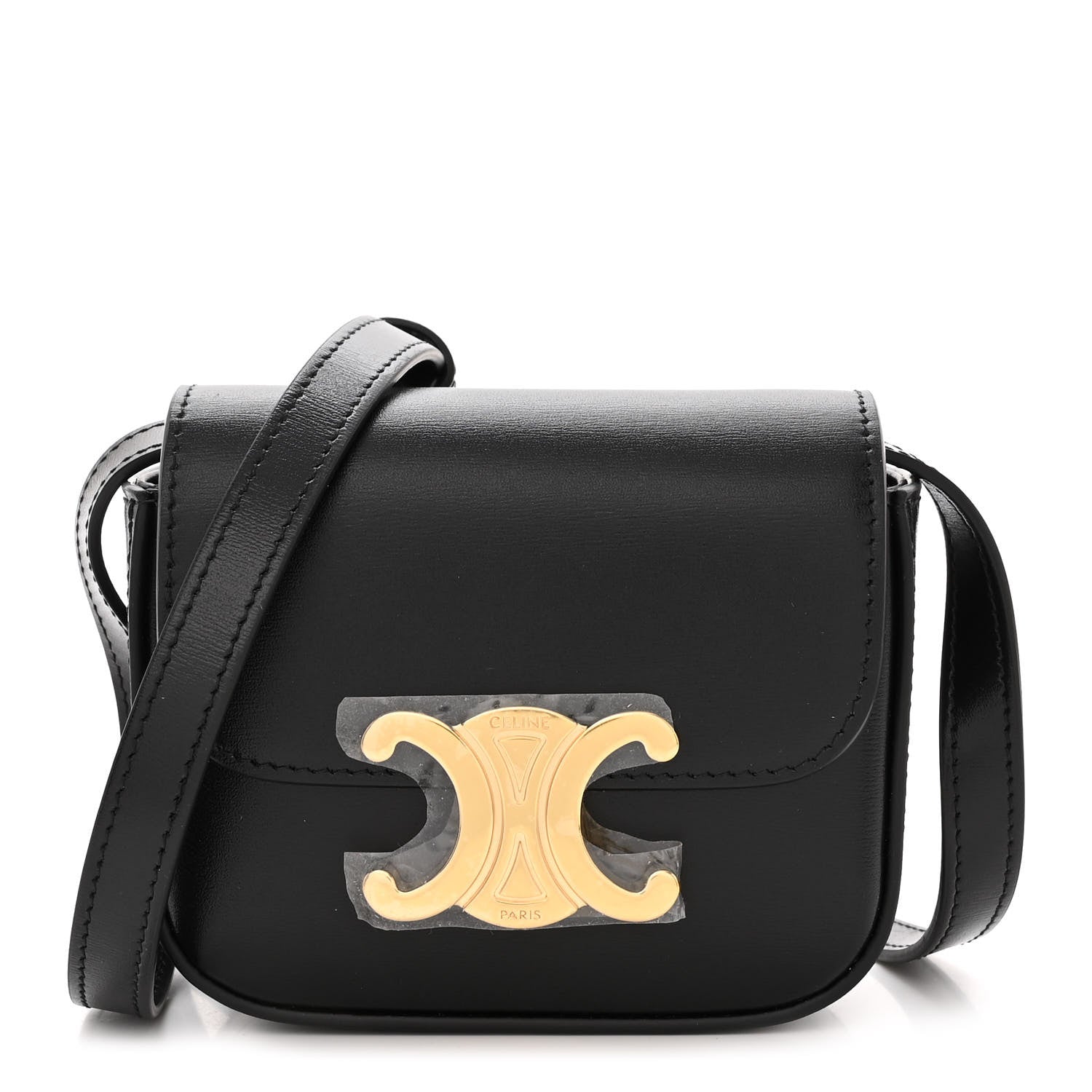 Celine Shiny Calfskin Mini Triomphe Black 1 of 12