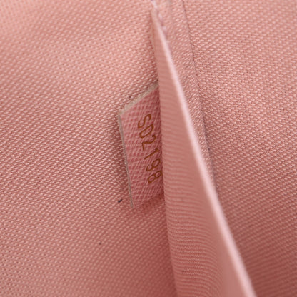 Louis Vuitton Damier Azur Pochette Felicie Chain Wallet Rose Ballerine 10 of 12