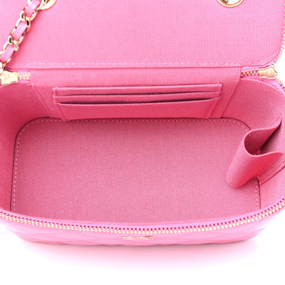 Chanel Caviar Quilted Small Vanity Case With Chain Pink 4 of 5