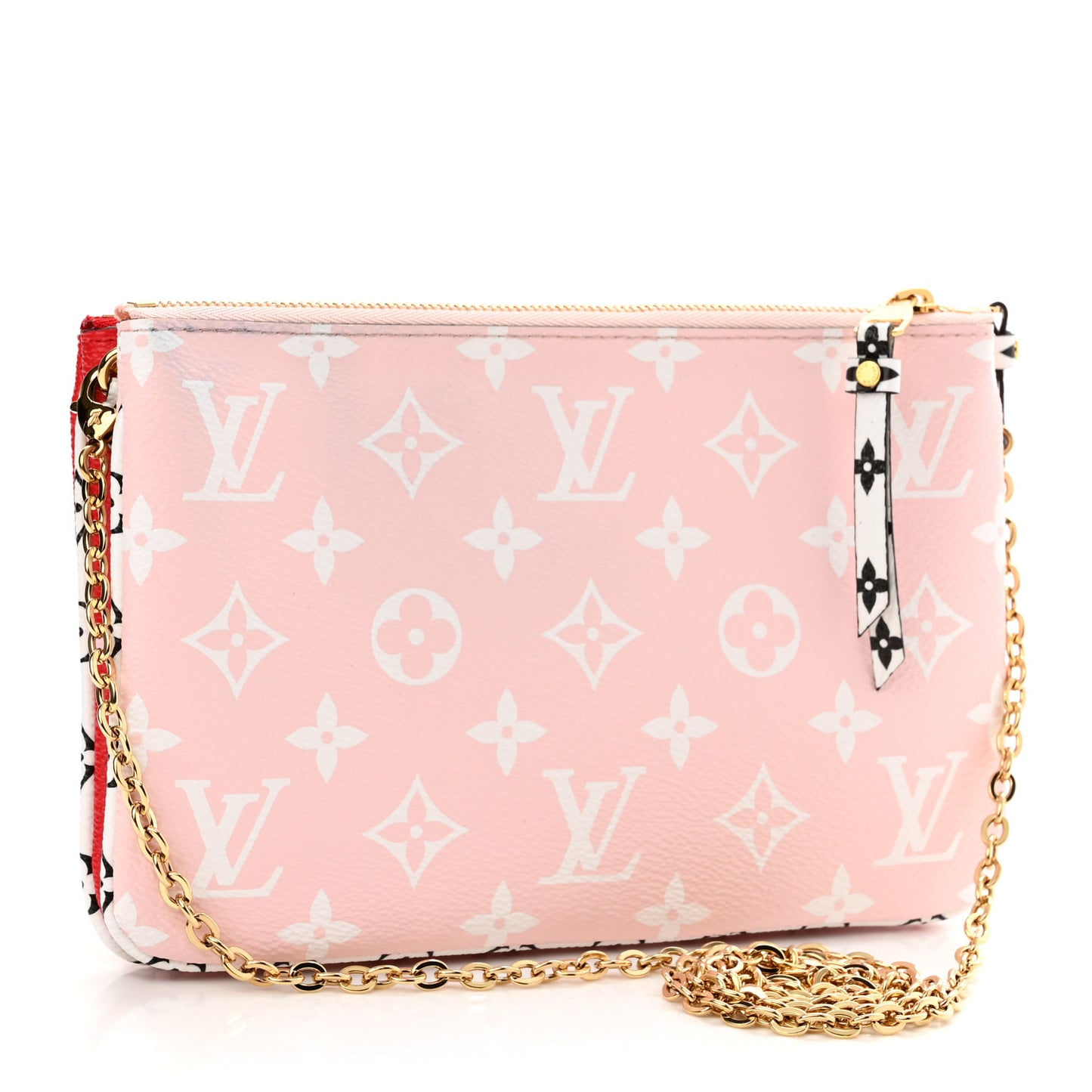 Monogram Giant Double Zip Pochette Rouge