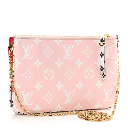Louis Vuitton Monogram Giant Double Zip Pochette Rouge 3 of 10