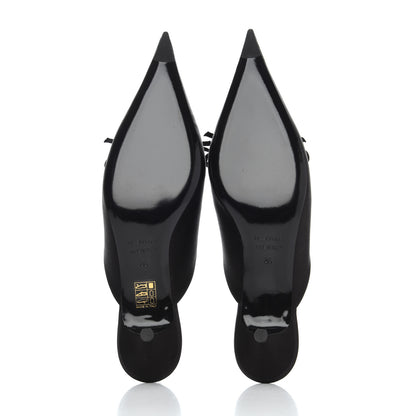 Balenciaga Satin Pointed Toe Knife 40mm Mules 39 Black 5 of 12